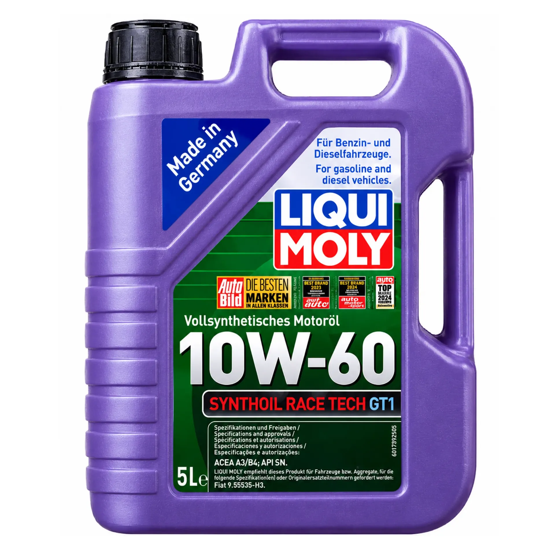 ACEITE DE MOTOR 10W-60 SYNTHOIL RACE TECH GT1 x 5l - LIQUI MOLY