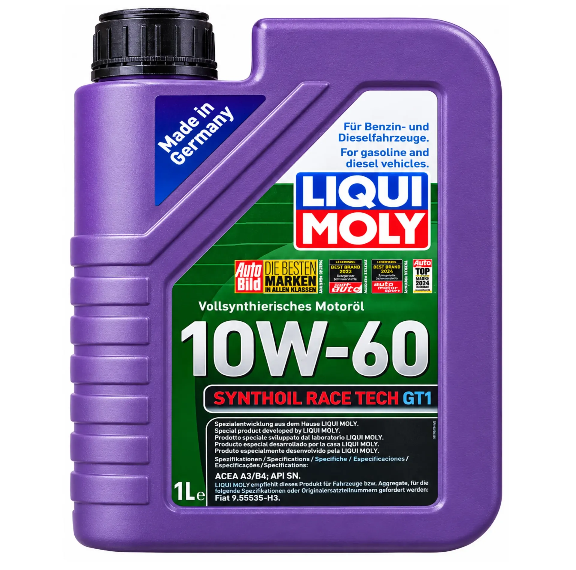ACEITE DE MOTOR 10W-60 SYNTHOIL RACE TECH GT1 x 1l - LIQUI MOLY
