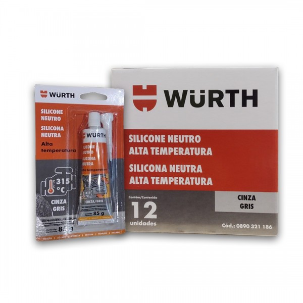 [00890 321 186] SILICONA NEUTRA DE ALTA TEMPERATURA x 85gr./ GRIS - WURTH