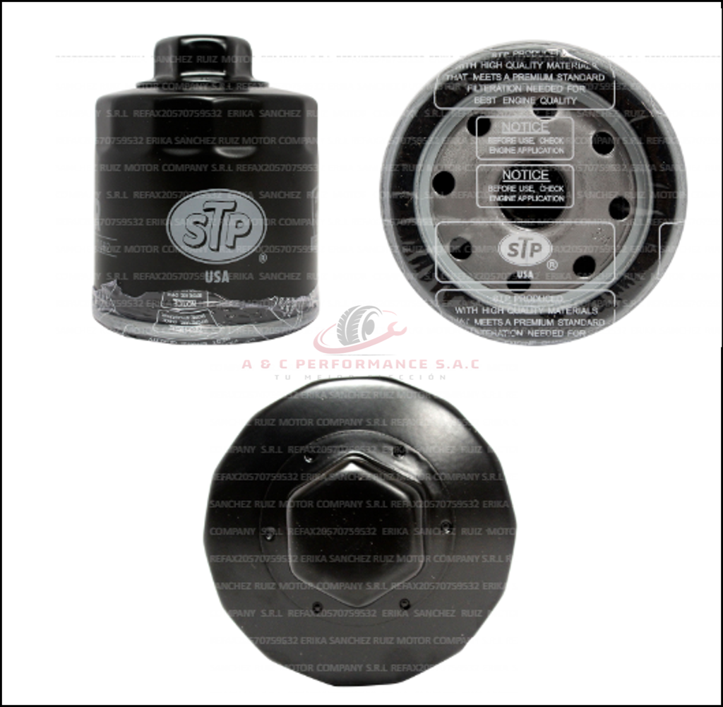 FILTRO DE ACEITE 3/4*16, CON DOBLE VALVULA, VOLKSWAGEN (GOL, CROSSFOX, FOX), STP10562 - STP