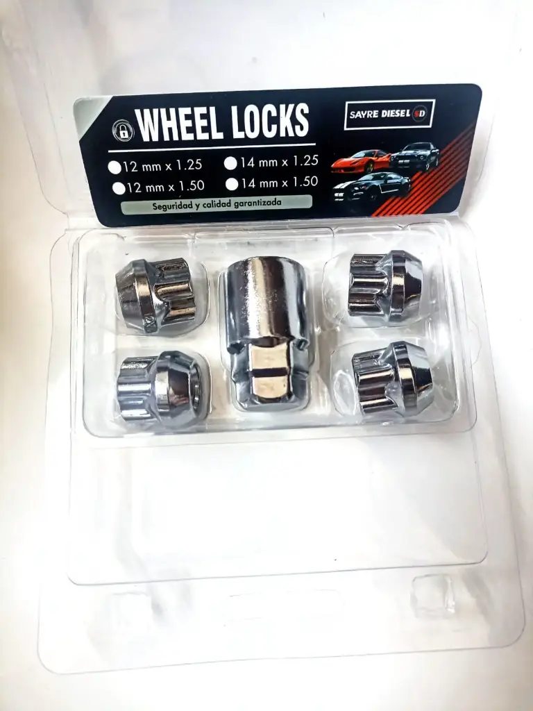 JGO. SEGURO DE RUEDAS PASANTE / 12mm x 1.50 (4+1) - WHEEL LOCKS