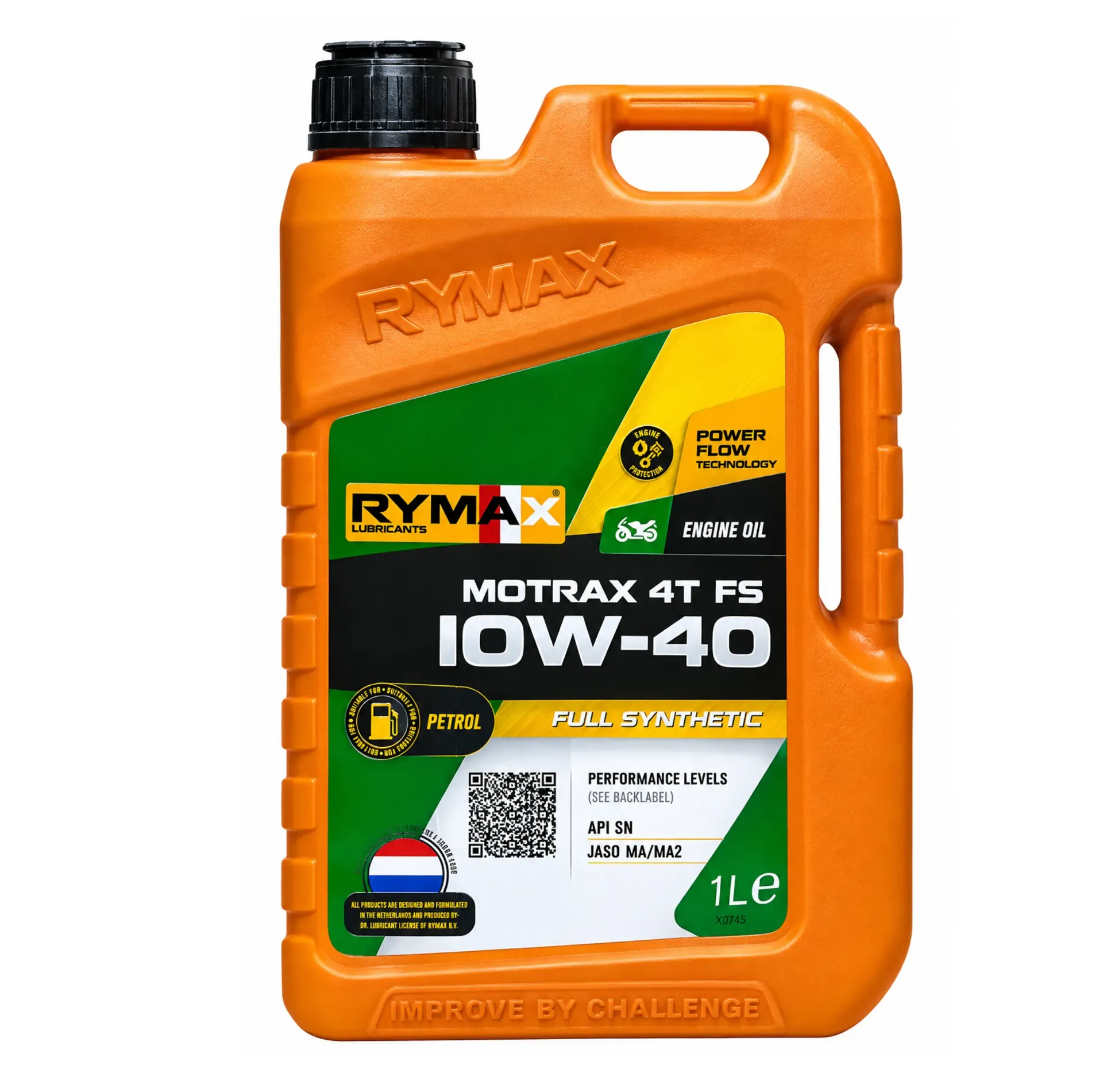 ACEITE DE MOTOR 10W-40 MOTRAX 4T FS x 1LT - RYMAX - SINTÉTICOS PREMIUM