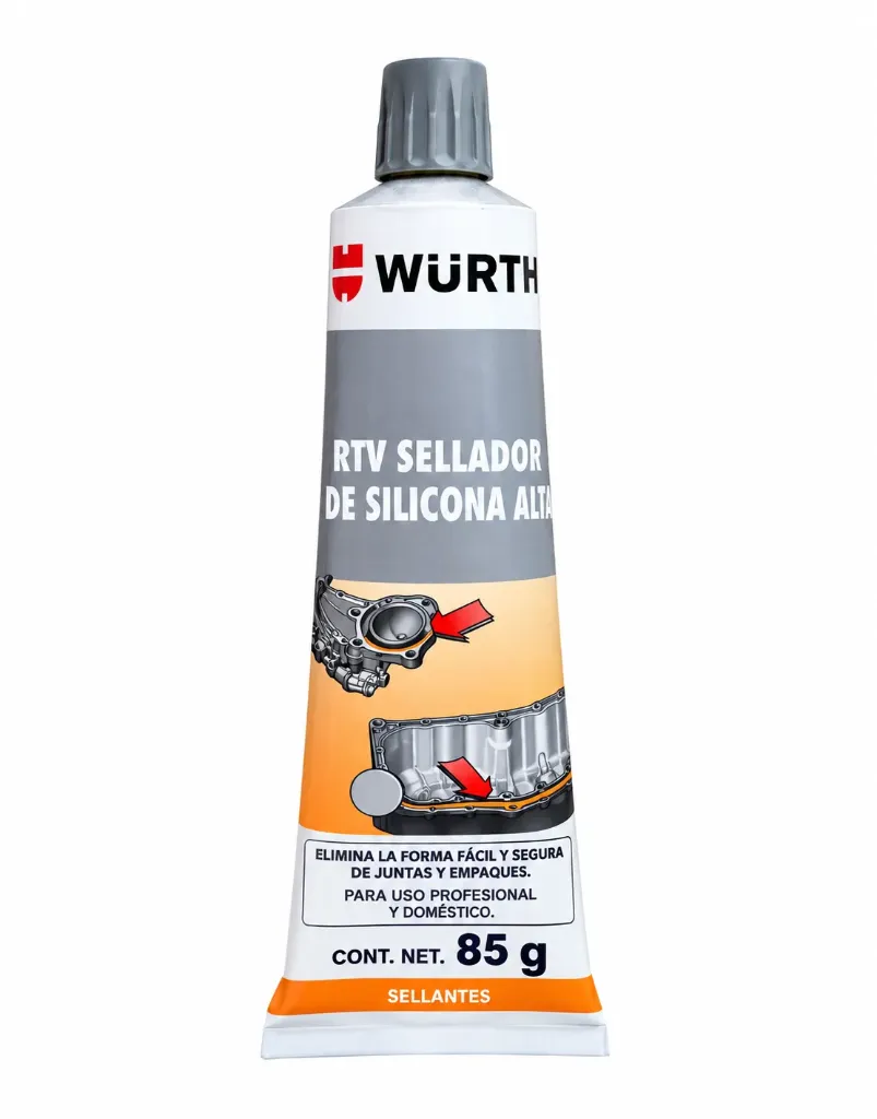 SILICONA NEUTRA GRIS, ALTA TEMPERATURA 85gr - WURTH